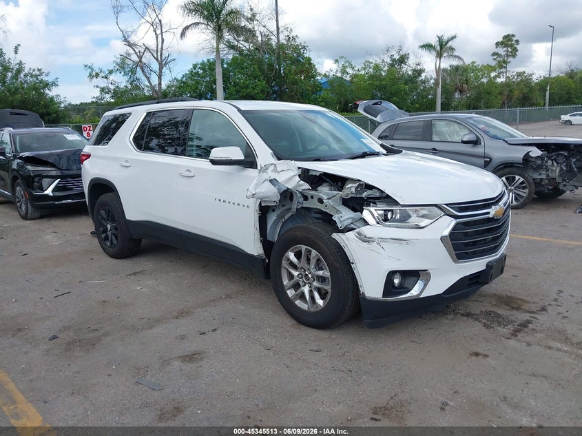 2021 Chevrolet Traverse VIN 1GNEVGKW3MJ125017 IAAI salvage auction — RIGHT FRONT, Rebuildable (Florida), sold $8,000 on 2026-07-27 (photo 1)