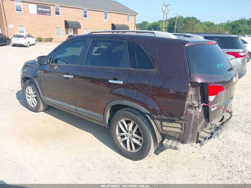 2014 Kia Sorento VIN 5XYKT4A70EG462756 IAAI salvage auction — FRONT & REAR, Salvage (North Carolina), sold $950 on 2026-07-13 (photo 3)