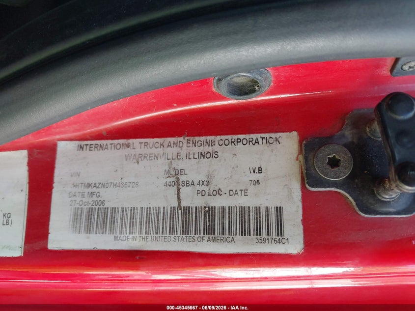 2007 International 4000 series VIN 1HTMKAZN07H435728 IAAI salvage auction — UNKNOWN, Clear (New York), sold $4,050 on 2026-07-11 (photo 8)
