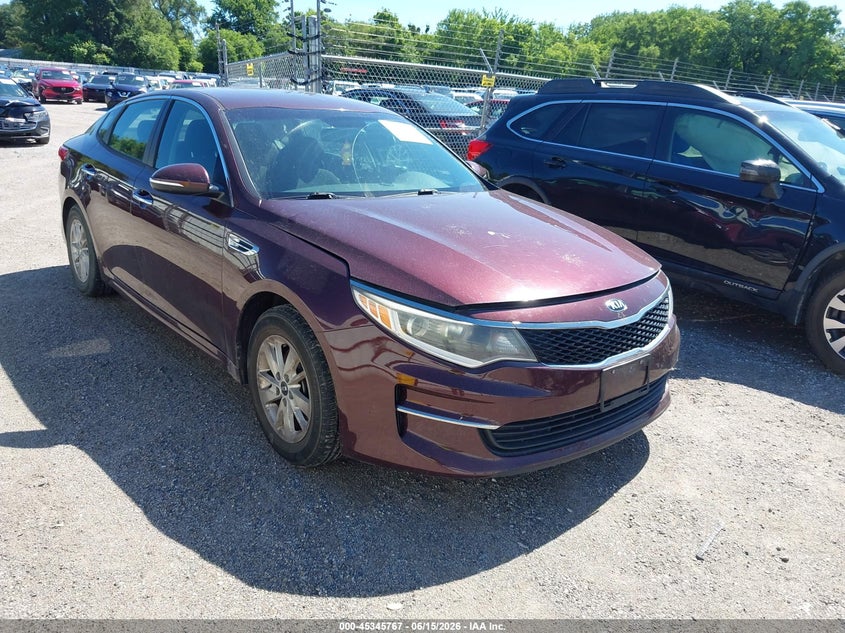 2018 Kia Optima VIN 5XXGT4L3XJG232561 IAAI salvage auction — HAIL, Salvage (Iowa), sold $450 on 2026-07-27 (photo 1)