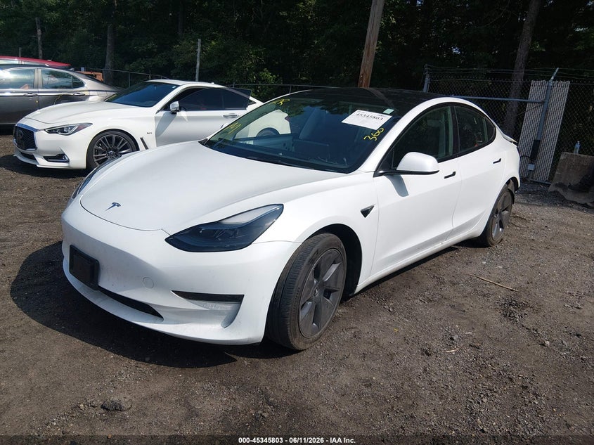 2023 Tesla Model 3 VIN 5YJ3E1EAXPF499911 IAAI salvage auction — REAR END, Salvage Title, sold $6,100 on 2026-07-23 (photo 2)