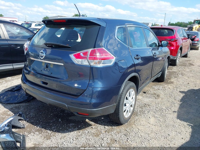 2016 Nissan Rogue VIN KNMAT2MV0GP670484 IAAI salvage auction — FRONT END, Clear (Oklahoma), sold $25 on 2026-07-21 (photo 4)