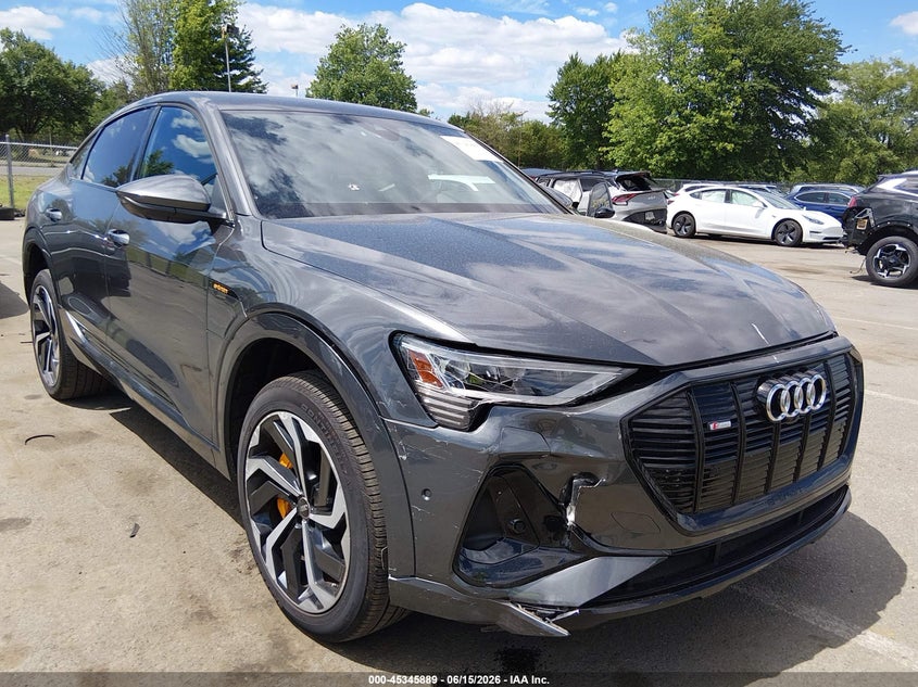 2023 Audi E-tron sportback VIN WA12AAGE8PB004576 IAAI salvage auction — FRONT END, Salvage (New Jersey), sold $15,300 on 2026-07-26 (photo 1)