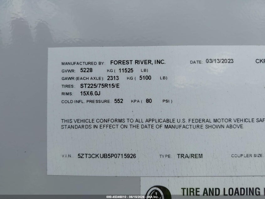2023 Jeep Caprice VIN 5ZT3CKUB5P0715926 IAAI salvage auction — WATER/FLOOD, Salvage (Pennsylvania), sold $10,300 on 2026-07-16 (photo 9)