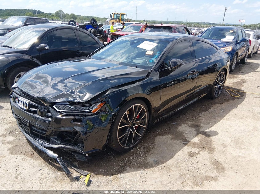 2022 Audi S7 VIN WAUSFBF24NN057191 IAAI salvage auction — FRONT END, Clear (Oklahoma), sold $29,050 on 2026-08-11 (photo 2)
