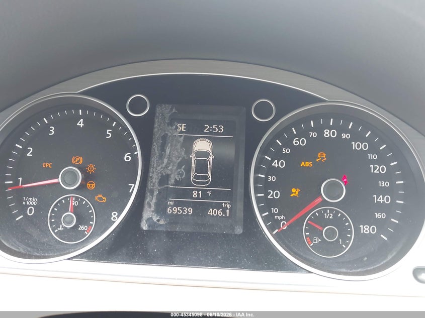 2013 Volkswagen Passat cc VIN WVWAP7AN9DE520239 IAAI salvage auction — FRONT END, Salvage Title, sold $2,500 on 2026-08-07 (photo 7)