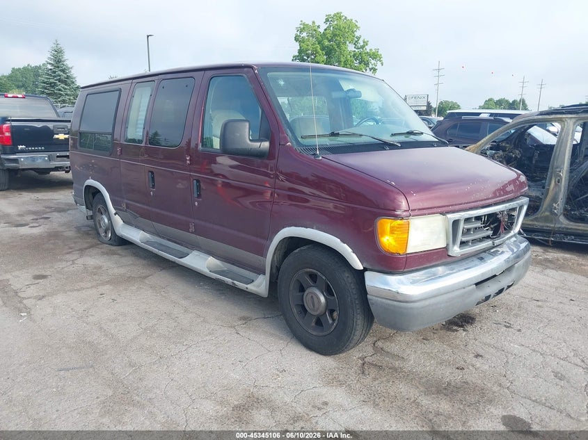 2004 Ford E 150 VIN 1FDRE14W14HA92025 IAAI salvage auction — FRONT END, Clear (Michigan), sold $525 on 2026-07-09 (photo 1)