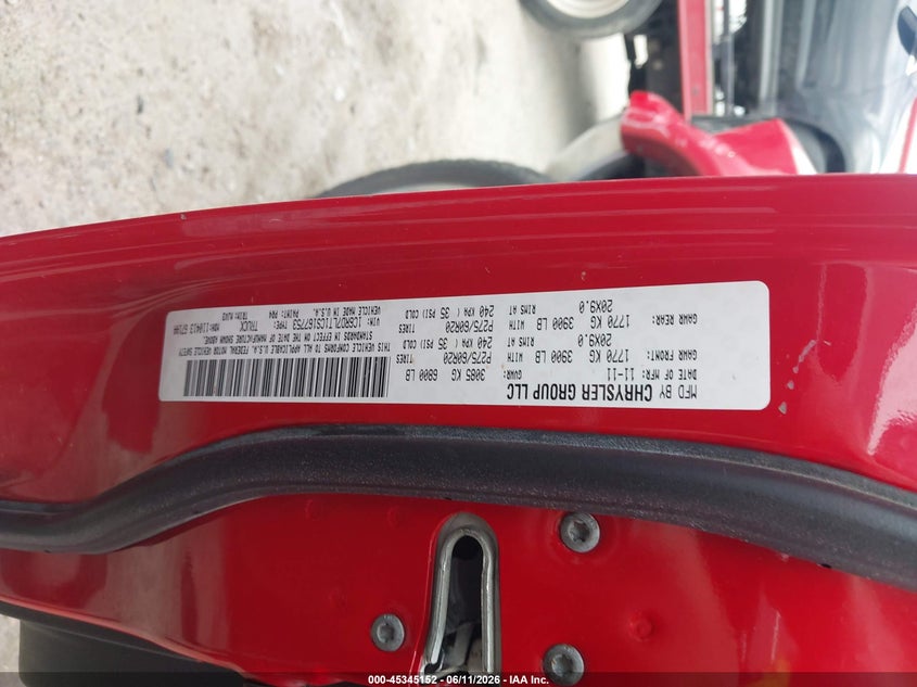 2012 Ram 1500 VIN 1C6RD7LT1CS167753 IAAI salvage auction — REAR END, Clear (Oklahoma), sold $875 on 2026-09-11 (photo 9)