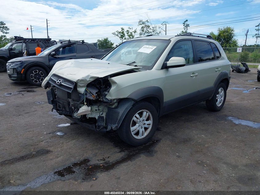 2006 Hyundai Tucson VIN KM8JN72D66U262424 IAAI salvage auction — FRONT END, Rebuildable (Florida), sold $475 on 2026-07-07 (photo 2)