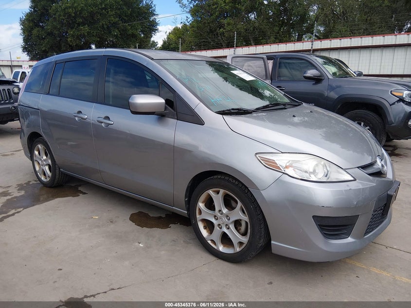 2010 Mazda 5 VIN JM1CR2W34A0386746 IAAI salvage auction — HAIL, Original (Texas), sold $1,450 on 2026-07-21 (photo 1)