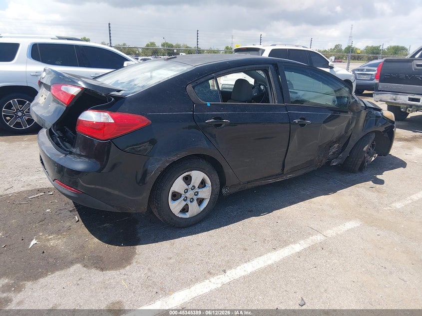 2014 Kia Forte VIN KNAFK4A69E5145463 IAAI salvage auction — RIGHT SIDE, Salvage (Louisiana), sold $475 on 2026-07-20 (photo 4)