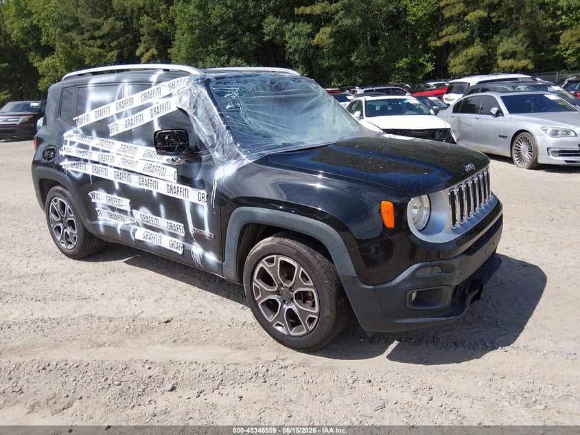 2016 Jeep Renegade VIN ZACCJADT9GPC66335 IAAI salvage auction — VANDALISM, Wait Title, sold $875 on 2026-08-11 (photo 1)