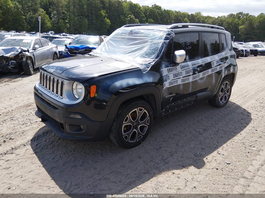 2016 Jeep Renegade VIN ZACCJADT9GPC66335 IAAI salvage auction — VANDALISM, Wait Title, sold $875 on 2026-08-11 (photo 2)