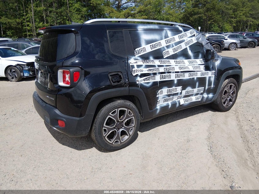 2016 Jeep Renegade VIN ZACCJADT9GPC66335 IAAI salvage auction — VANDALISM, Wait Title, sold $875 on 2026-08-11 (photo 4)