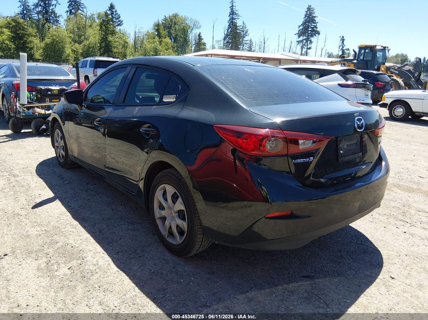 2014 Mazda 3 VIN JM1BM1T79E1131151 IAAI salvage auction — LEFT REAR, Salvage Title, sold $1,450 on 2026-07-22 (photo 3)