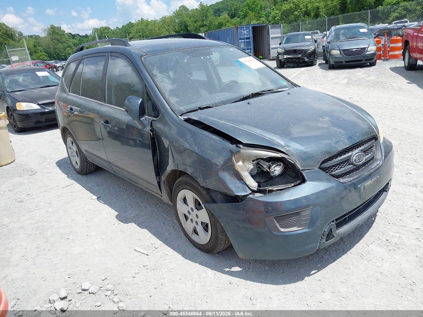 2009 Kia Rondo VIN KNAFG528297284996 IAAI salvage auction — FRONT END, Clear (Virginia), sold $350 on 2026-07-07 (photo 1)