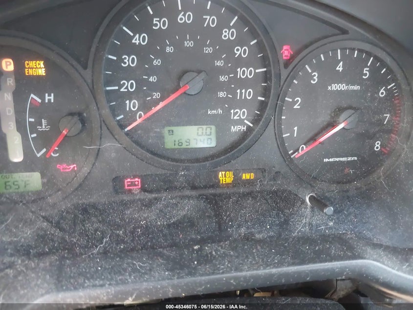 2007 Subaru Impreza VIN JF1GD61697H507537 IAAI salvage auction — NORMAL WEAR, Clear-Endorsement (Wisconsin), sold $325 on 2026-07-14 (photo 7)