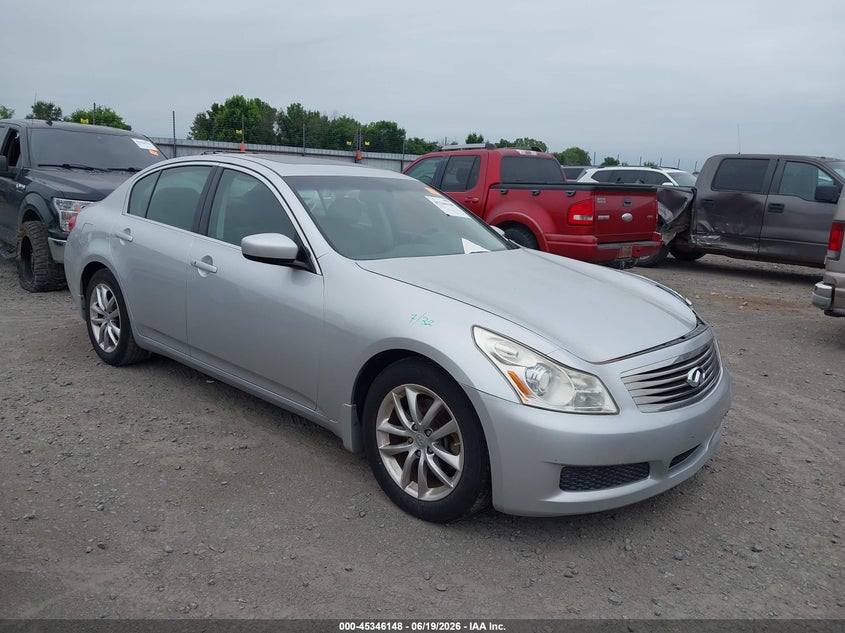 2009 Infiniti G VIN JNKCV61E29M300669 IAAI salvage auction — FRONT END, Salvage (Arkansas), sold $1,050 on 2026-07-18 (photo 1)