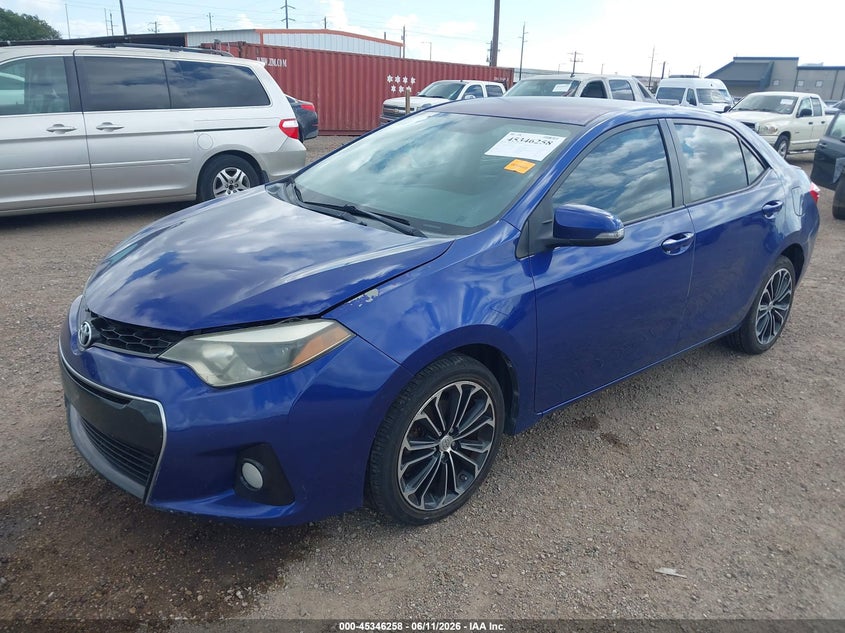 2015 Toyota Corolla VIN 5YFBURHE4FP261910 IAAI salvage auction — ENGINE DAMAGE, Salvage (Texas), sold $2,050 on 2026-07-29 (photo 2)