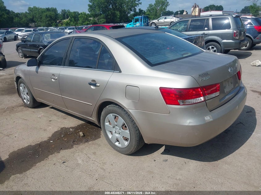 2007 Hyundai Sonata VIN 5NPET46C17H229614 IAAI salvage auction — RIGHT SIDE, Salvage (Kansas), sold $525 on 2026-07-08 (photo 3)
