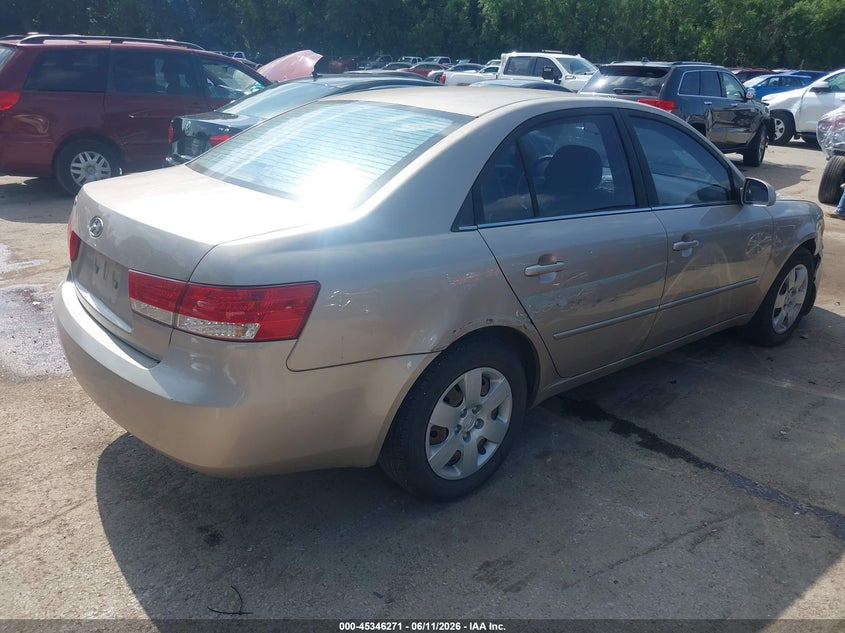 2007 Hyundai Sonata VIN 5NPET46C17H229614 IAAI salvage auction — RIGHT SIDE, Salvage (Kansas), sold $525 on 2026-07-08 (photo 4)