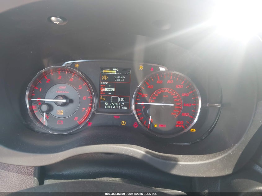 2017 Subaru Wrx sti VIN JF1VA2V66H9805297 IAAI salvage auction — FRONT END, Clear (Wisconsin), sold $5,950 on 2026-07-16 (photo 7)