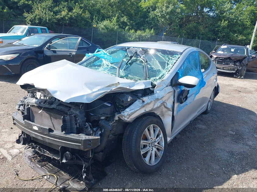 2014 Hyundai Elantra VIN KMHDH4AE4EU103087 IAAI salvage auction — FRONT & REAR, Salvage (Pennsylvania), sold $700 on 2026-07-10 (photo 2)