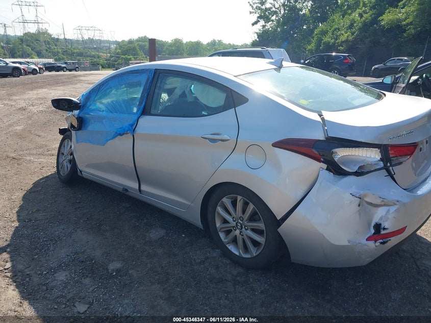 2014 Hyundai Elantra VIN KMHDH4AE4EU103087 IAAI salvage auction — FRONT & REAR, Salvage (Pennsylvania), sold $700 on 2026-07-10 (photo 3)