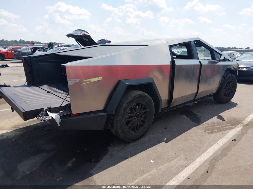 2025 Tesla Cybertruck VIN 7G2CEHED0SA071982 IAAI salvage auction — FRONT & REAR, Salvage (North Carolina), sold $20,200 on 2026-07-30 (photo 4)