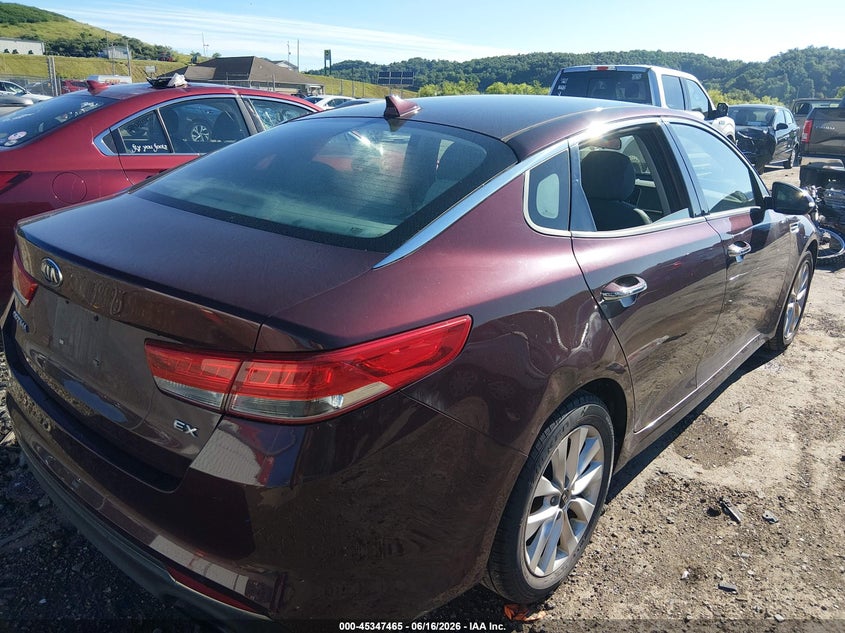 2016 Kia Optima VIN 5XXGU4L32GG106541 IAAI salvage auction — NORMAL WEAR, Clear-Dealer Only (West Virginia), sold $450 on 2026-07-09 (photo 4)