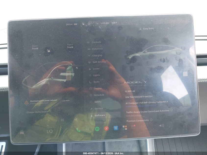 2026 Tesla Model y VIN 7SAYGDED8TF444284 IAAI salvage auction — LEFT REAR, Salvage Title, sold $1,050 on 2026-07-24 (photo 7)