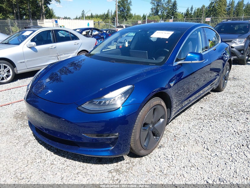 2018 Tesla Model 3 VIN 5YJ3E1EA5JF019443 IAAI salvage auction — RIGHT FRONT, Salvage Title, sold $8,600 on 2026-07-29 (photo 2)