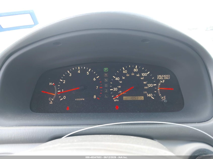 2000 Lexus ES VIN JT8BF28G7Y5083458 IAAI salvage auction — REAR END, Salvage (Texas), sold $1,075 on 2026-07-07 (photo 7)