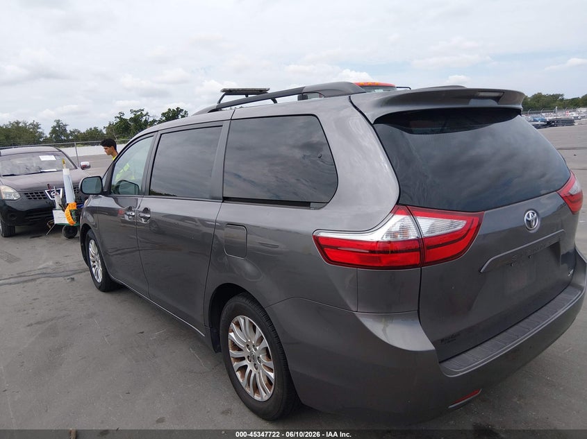 2017 Toyota Sienna VIN 5TDYZ3DC0HS876686 IAAI salvage auction — WATER/FLOOD, Rebuildable (Florida), sold $2,600 on 2026-07-13 (photo 3)