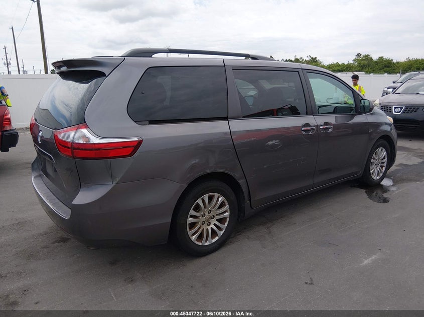 2017 Toyota Sienna VIN 5TDYZ3DC0HS876686 IAAI salvage auction — WATER/FLOOD, Rebuildable (Florida), sold $2,600 on 2026-07-13 (photo 4)
