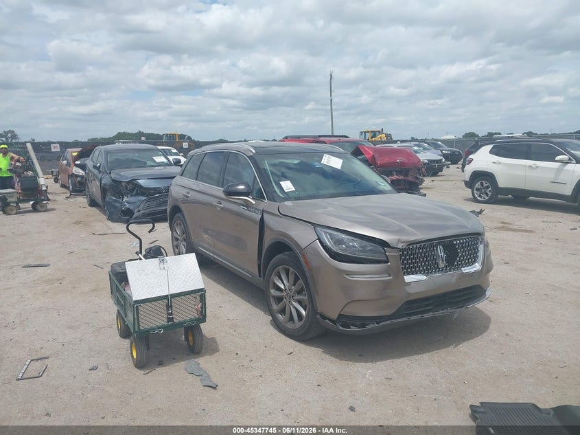 2020 Lincoln Corsair VIN 5LMCJ1C90LUL11394 IAAI salvage auction — FRONT END, Original (Texas), sold $3,450 on 2026-07-22 (photo 1)
