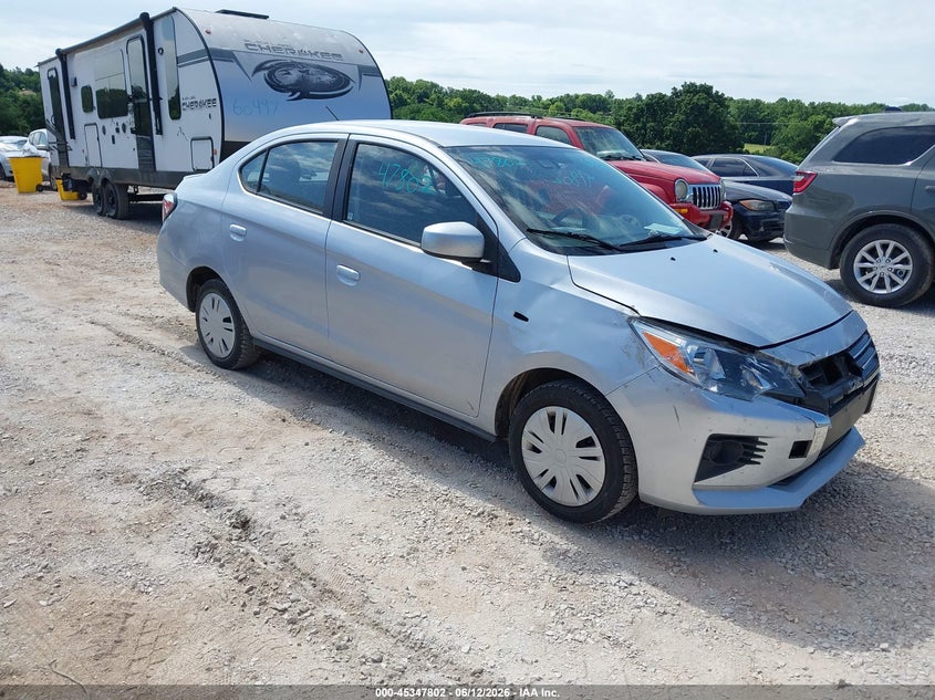 2023 Mitsubishi Mirage VIN ML32FUFJ6PHF04701 IAAI salvage auction — FRONT END, Salvage (Missouri), sold $1,850 on 2026-07-31 (photo 1)