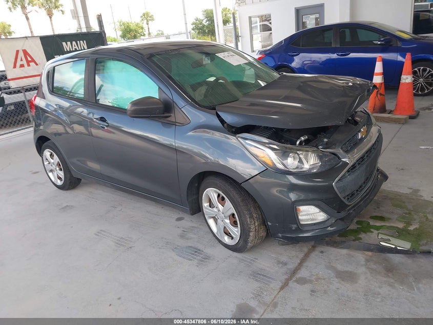 2019 Chevrolet Spark VIN KL8CB6SA5KC780233 IAAI salvage auction — LEFT FRONT, Rebuildable (Florida), sold $225 on 2026-07-22 (photo 1)