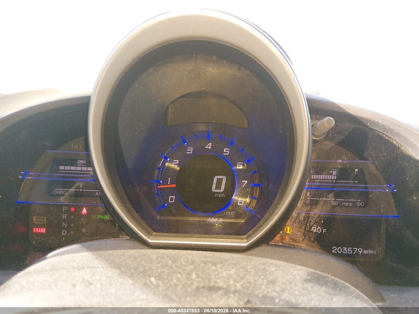 2011 Honda Cr-z VIN JHMZF1D63BS007329 IAAI salvage auction — REAR END, Salvage (Nevada), sold $250 on 2026-07-17 (photo 7)