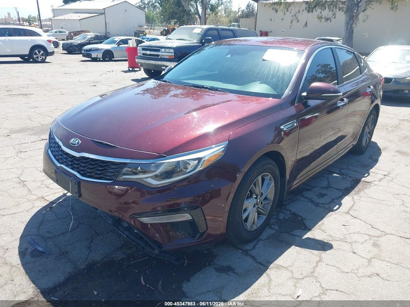 2019 Kia Optima VIN 5XXGT4L32KG327505 IAAI salvage auction — FRONT END, Salvage (California), sold $1,900 on 2026-07-14 (photo 2)