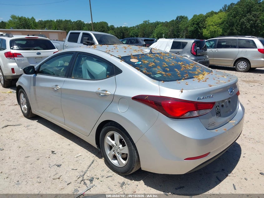 2015 Hyundai Elantra VIN KMHDH4AEXFU354648 IAAI salvage auction — FRONT END, Salvage (North Carolina), sold $1,225 on 2026-07-06 (photo 3)