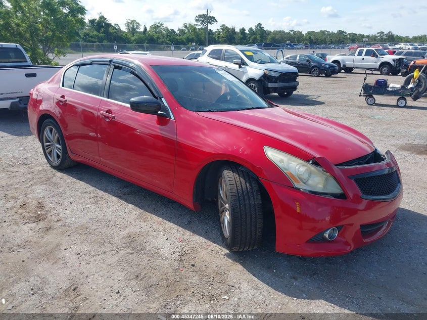2011 Infiniti G VIN JN1CV6AP7BM506050 IAAI salvage auction — LEFT SIDE, Rebuildable (Florida), sold $600 on 2026-07-16 (photo 1)