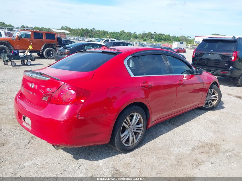 2011 Infiniti G VIN JN1CV6AP7BM506050 IAAI salvage auction — LEFT SIDE, Rebuildable (Florida), sold $600 on 2026-07-16 (photo 4)