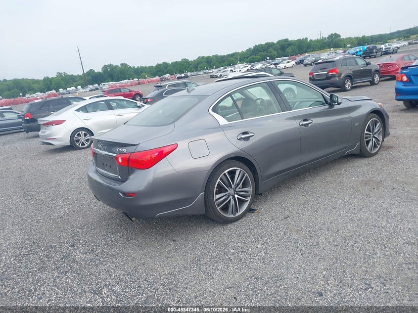 2016 Infiniti Q50 VIN JN1EV7AR4GM346703 IAAI salvage auction — LEFT FRONT, Clear (Delaware), sold $2,000 on 2026-07-06 (photo 4)