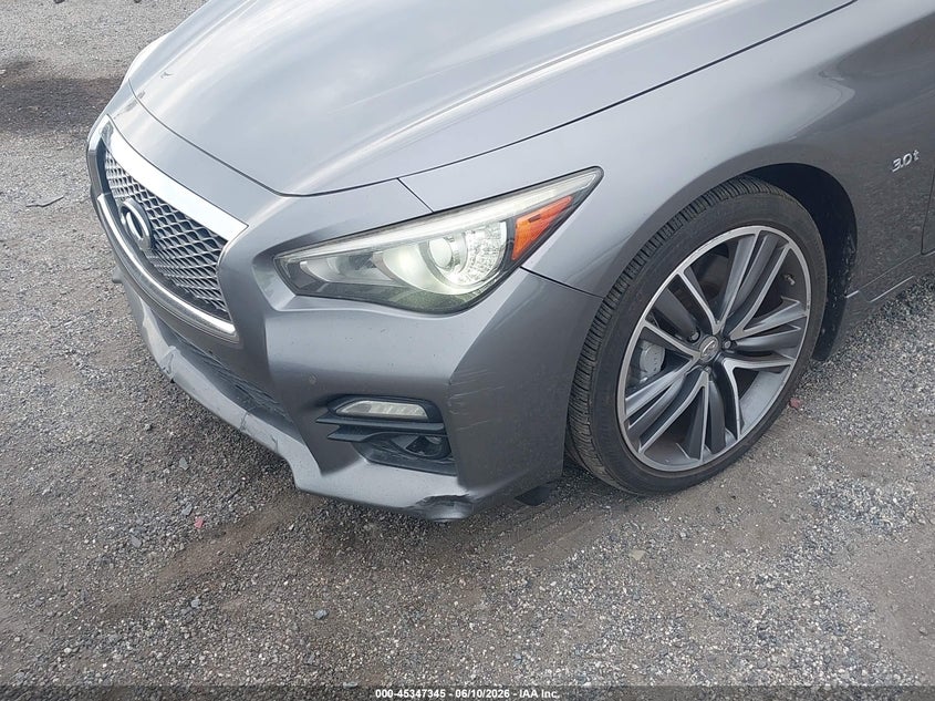 2016 Infiniti Q50 VIN JN1EV7AR4GM346703 IAAI salvage auction — LEFT FRONT, Clear (Delaware), sold $2,000 on 2026-07-06 (photo 6)