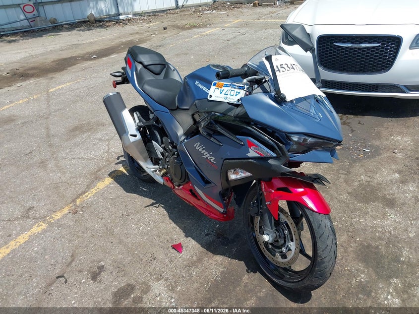2026 Kawasaki Ninja VIN ML5EXGG19TDA93250 IAAI salvage auction — FRONT END, Scrap (Michigan), sold $1,125 on 2026-07-21 (photo 1)