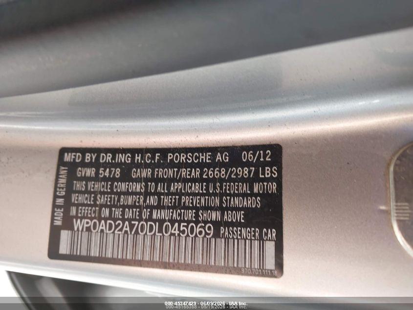 2013 Porsche Panamera VIN WP0AD2A70DL045069 IAAI salvage auction — NORMAL WEAR, Clear (Florida), sold $4,550 on 2026-07-08 (photo 9)