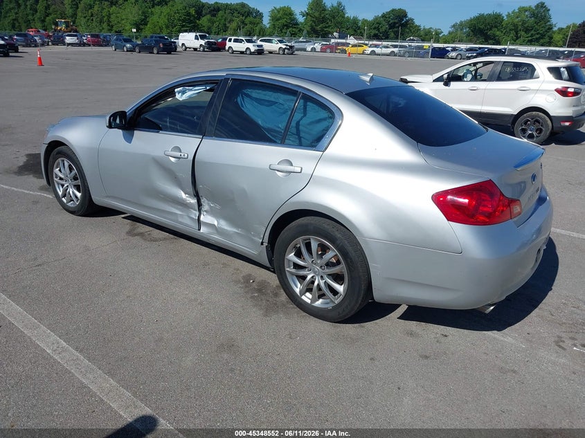 2007 Infiniti G VIN JNKBV61F17M818466 IAAI salvage auction — SIDE, Clear (Indiana), sold $400 on 2026-07-10 (photo 3)