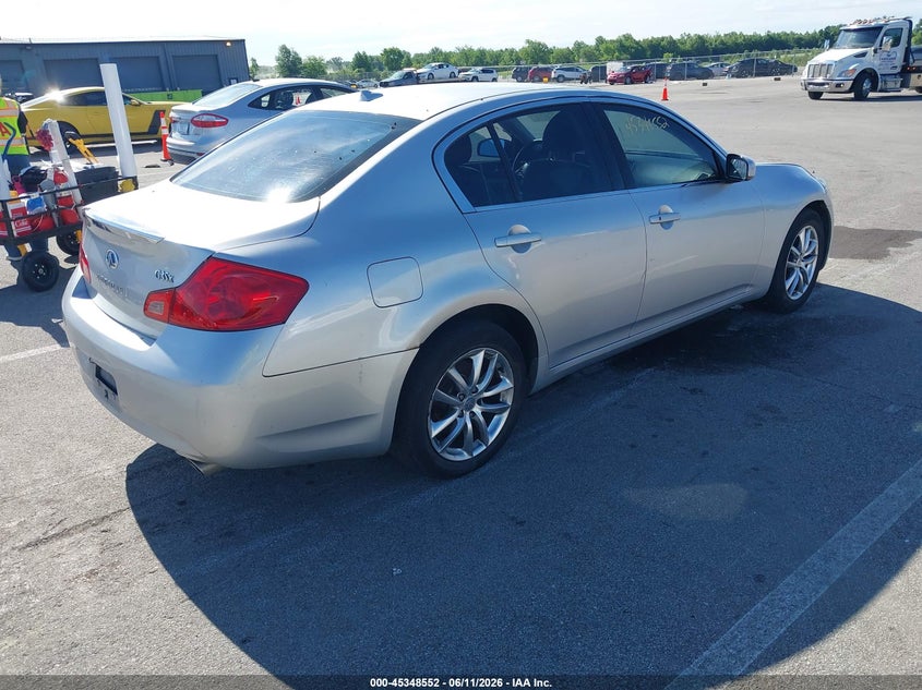 2007 Infiniti G VIN JNKBV61F17M818466 IAAI salvage auction — SIDE, Clear (Indiana), sold $400 on 2026-07-10 (photo 4)