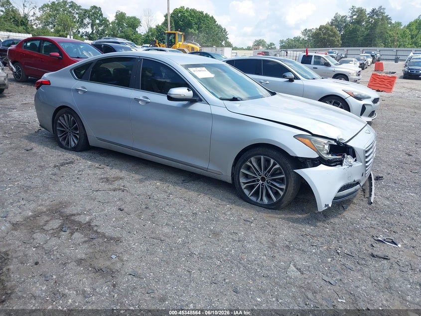 2016 Hyundai Genesis VIN KMHGN4JE0GU124818 IAAI salvage auction — FRONT END, Salvage (Idaho), sold $1,100 on 2026-07-15 (photo 1)